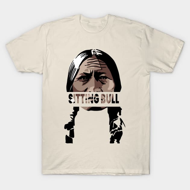 Native American Sitting Bull Street Design T-Shirt by Eyanosa